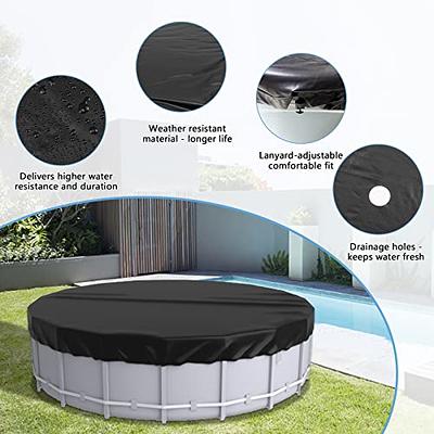 Swimming Pool Cover, Fits 10 ft Round Pool Cover for Above Ground Pool,  Round Inflatable Pool Solar Cover with Elastic Cord, Wind Dustproof 