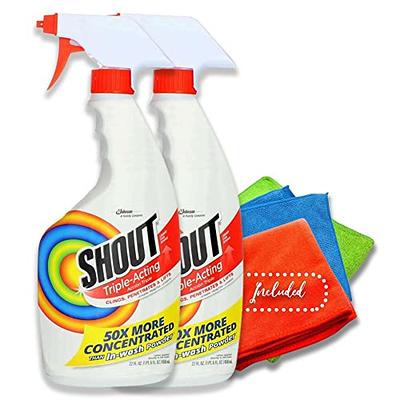 Shout Stain Remover Laundry Trigger Spray, Shout triple acting stain remover  22 Fl Oz, pack of 2 with Microfiber cleaning cloths pack of 3 By Pine Total  Product - Yahoo Shopping