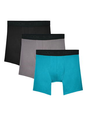 Fruit of the Loom Men's Breathable Cotton Micro-Mesh Long Leg Boxer Briefs,  3 Pack 