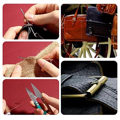 Leather Working Tools and Supplies, Leather Working Kit with Large-Eye  Stitching Needles, Waxed Thread, Leather Sewing Tools for DIY Leather Craft