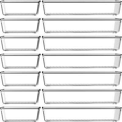 SMARTAKE 6 PCS Clear Plastic Drawer Organizers Set, Large Size Non-Slip  Desk Drawer Organizer, 2-Size Versatile Bathroom and Vanity Drawer  Organizer Trays for Makeup, Bedroom, Office, Kitchen Utensils - Yahoo  Shopping