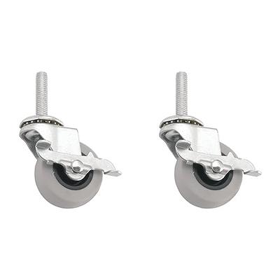 Titan 2 Hooded Caster Wheels with Swivel Stem, 80 lb Load Capacity, Brass  (2 Pack)