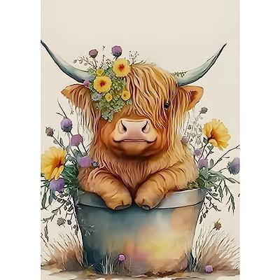 Highland Cow Diamond Painting Kits for Adults, Sunflower Diamond Art for  Beginners Diamond Painting Gem Art