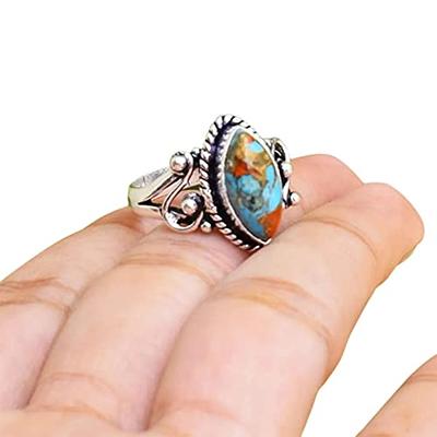 The Patsy | 925 Sterling Silver Oval Turquoise Gemstone Ring