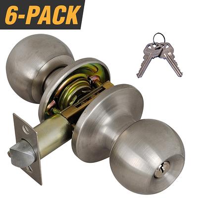 Premier Lock Stainless Steel Grade 3 Storeroom Door Knob with 6 SC1 Keys  (3-Pack, Keyed Alike) GR3SR-3 - The Home Depot