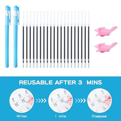 YAMMI Magic Pens & Refills for Reusable Magic Practice Copybook Drawing Pen of Invisible Ink Writing Training Aid Pencil Grip Reusable Calligraphy