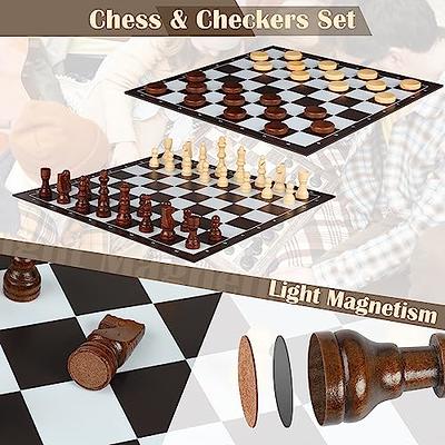 LEAP Wooden Chess Set 17 Inches - 2 Extra Queens - Folding Board, Handmade  Portable Travel Chess Board Game Sets with Game Pieces Storage Slots - All