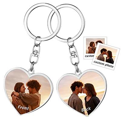 Custom Double Sided Heart Keychain, Design your own keyring