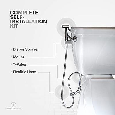 SmarterFresh Luxury Hand Held Bidet Sprayer - Superior Pressure Control  Shattaf - Complete Stainless Steel Diaper Sprayer Hand Bidet Set for Toilet