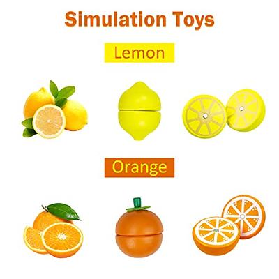 CARLORBO Wooden Toys Food for Kids Kitchen - Play Food Cutting Fruits and  Vegetables Set for Pretend Role Play