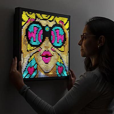 Lite-Brite Wall Art POP Wow - 16 x 16 Screen, 6,000 Mini Pegs, 3 HD  Designs, Great Gift for Ages 14+, DIY Activity Set for Teens and Adults,  Dorm