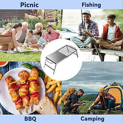 Skyflame Folding Campfire Grill, Portable Stainless Steel Camping Grill  Grate and Camp Grill Griddle with Collapsible Legs for Versatile Outdoor  Backpacking BBQ Over Fire Pit Cooking - Yahoo Shopping