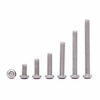 3/8-16 x 1/2 Button Head Socket Cap Screws, 304 Stainless Steel 18-8,  Bright Finish, Fully Threaded, Coarse Thread UNC, 15 PCS