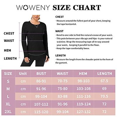 WOWENY Women Fleece Thermal Long Sleeve Workout Shirts Athletic