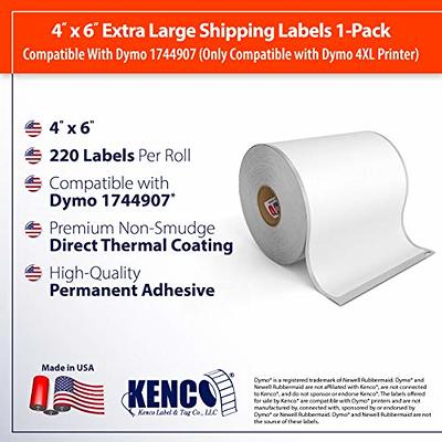 DYMO LW Extra-Large Shipping Labels | 4 x 6 (104 x 159mm) | Black Print  on White Labels | for LabelWriter Label Printers | 1 Roll of 220