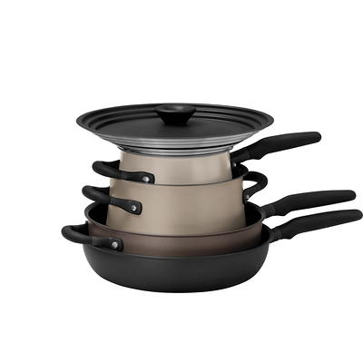 Gotham Steel Mini Personal Sized 5 Piece Nonstick Stackable Pots