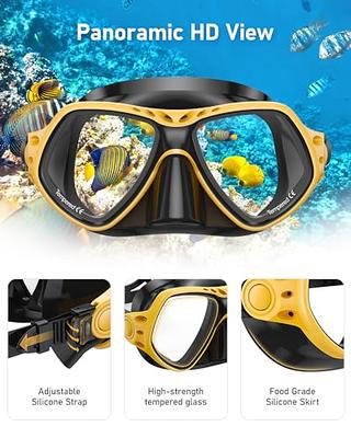 Adult Tempered Glass Diving Set Scuba Anti-Fog Goggles and Snorkeling Mask  Tube