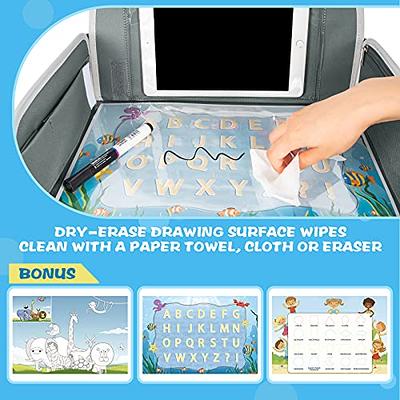  BUENAVO [New Version] Car Seat Organizer Kids Travel Tray for  Kids Toddlers Activities in Car Seat, Stroller, Airplane, Waterproof Dry  Erase Top