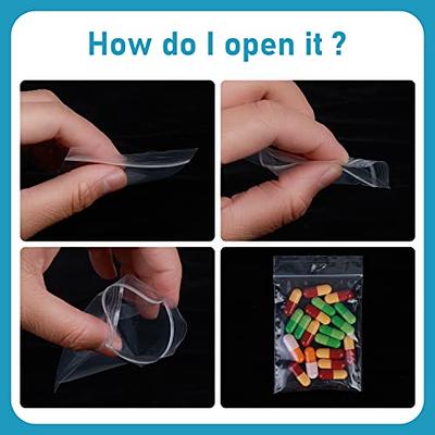 Small Plastic Bags, 300 PCS Mini Baggies, 3 Assorted Sizes, Transparent  Jewelry Bags Reclosable, Clear Zip lock Bags, Resealable Poly Bags for  Pill