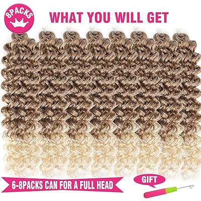 Unionbeauty 8 Pack GoGo Curl Crochet Hair Ocean Wave 18 Inch Water Wave  Crochet Hair for Women Beach Curl Curly Crochet Hair Ombre Blonde Synthetic  Curly Braiding Hair Extension T27/613# - Yahoo Shopping