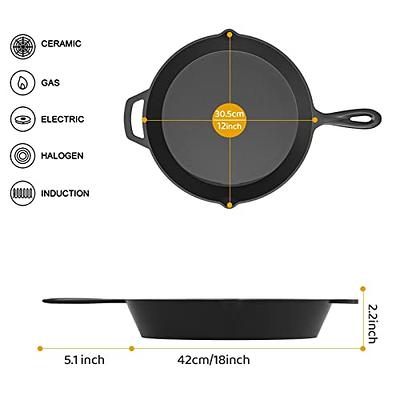 Bruntmor Enameled Cast Iron Braiser with Lid - Dual Handle 3.3 Quart Cast  Iron Braising Pan for BBQ, Fryer, and Camping - Pre-Seasoned Dutch Oven  with