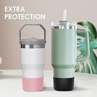 2Pcs Silicone Boot Sleeve for Stanley Quencher 40oz 30oz Tumbler with  Handle, Compatible With IceFlow 20oz 30oz,Protective Water Bottle Cup  Bottom Bumper Cover Compatible With Stanley Tumbler Accessories