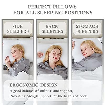 EIUE Bed Pillows for Sleeping 4 Pack Queen Size,Pillows for Side and Back  Sleepers,Super Soft Down Alternative Microfiber Filled