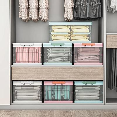 mDesign Plastic Stackable Closet Storage Box Set w/ Drawer, Set of 3 - Clear