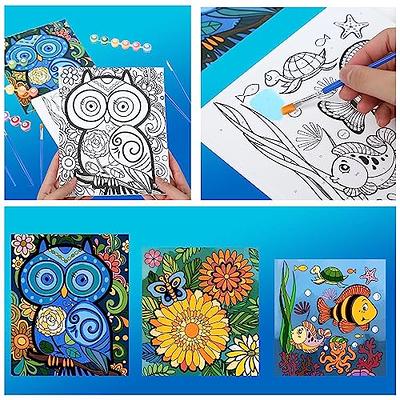 VeGuude Paint by Numbers for Adults and Kids Beginner, 4 Pack Painting by  Number Kits On Canvas, Without Frame DIY Color Animal Oil Painting Acrylic