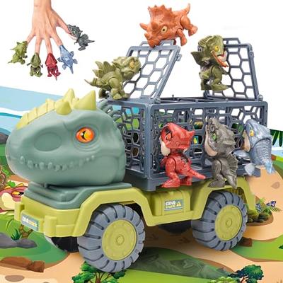 AUKSKY Dinosaur Truck Toys for Kids 3-5, T-Rex Transport Truck