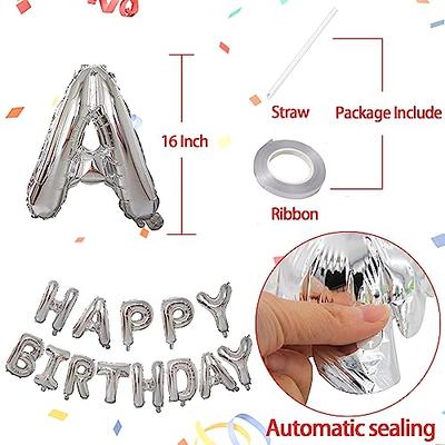 16th Birthday Decorations for Him or Her 16th Birthday Silver Party  Supplies Number Balloons and Happy Birthday Banner Balloons 