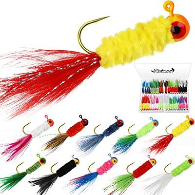 Dovesun Crappie Jigs, Jig Heads with Feather Hand-Tied Marabou Jigs 40pcs  Ice  Fly Fishing Lures 10 Colors 1/8oz Fishing Hair Jigs for Panfish  Sunfish Walleye - Yahoo Shopping