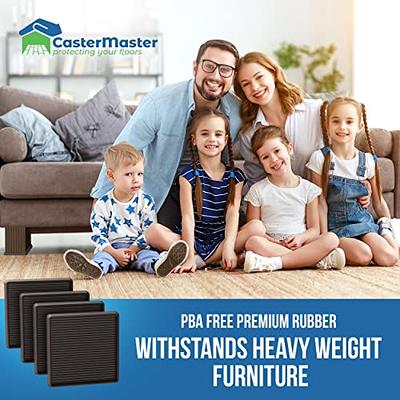 CasterMaster Non Slip Furniture Pads - 5x5 Square Rubber Anti Skid