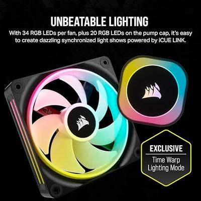 CORSAIR iCUE Link H150i RGB Liquid CPU Cooler - 360mm AIO - QX120 RGB Fans  - Fits Intel® LGA 1700, AMD® AM5 - iCUE Link System Hub Included - Black