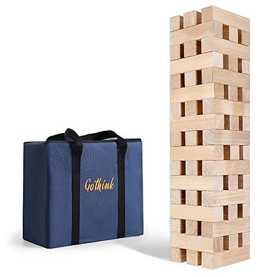 Giant Toppling Tower Game - 60 Blocks - Storage Crate - Indoor/Outdoor Set