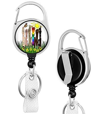 Plifal Badge Reels Holder Retractable Keychain Heavy Duty with ID