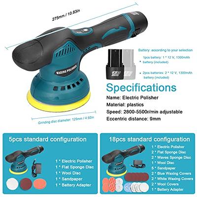 Cordless Eccentric Car Polisher 8 Gears of Speeds Adjustable