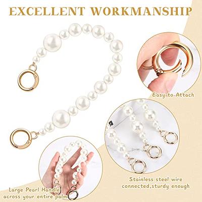 2 Pieces DIY Round Large Imitation Pearl Bead Replacement Chain Strap, Bag  Accessories Decorations, Short Purse Chain,Long Handbag Shoulder Straps