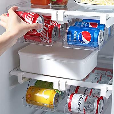 SCAVATA 2 Pack Soda Can Organizer for Refrigerator, Stackable Canned Food  Pop Cans Container Can Holder Dispenser with Lid for Fridge Pantry Rack  Freezer, Clear Plastic Storage Bins-Holds 12 Cans Each 