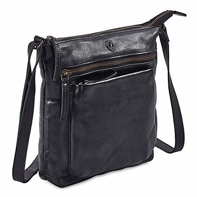 LEDERBUCK Shirley Large Soft Real Leather Womens Crossbody Handbags and  Purses-Triple Zip Sling Crossover Shoulder Bag