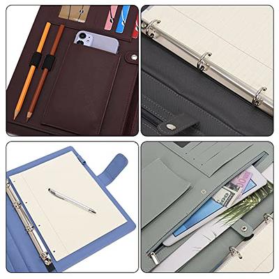 3-Ring Binder Padfolio with Whiteboard Clipboard and Expanded Document Bag,  Padfolio Ring Binder Business Organizer Portfolio Case (Purple) 