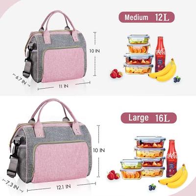 IDEATECH Large Lunch Bag for Women, Reusable Lunch Box Wide-Open