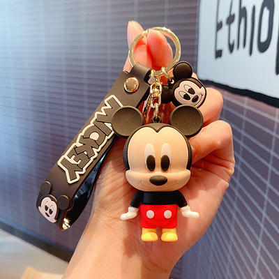 Mickey Mouse Face Leather Keychain Personalizable - Official shopDisney