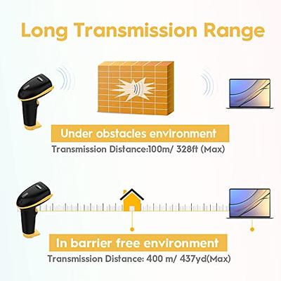 2.4Ghz Wireless Barcode Scanner USB Cordless 1D Laser Barcode Reader  Handhold