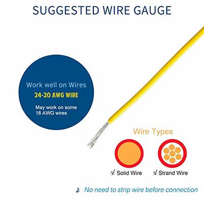 Low Voltage Wire Connectors, TYUMEN 12pcs 1 Pin 1 Way Universal Compact  Wire I Tap Terminals, No Wire-Stripping Required, Toolless Wire Connectors