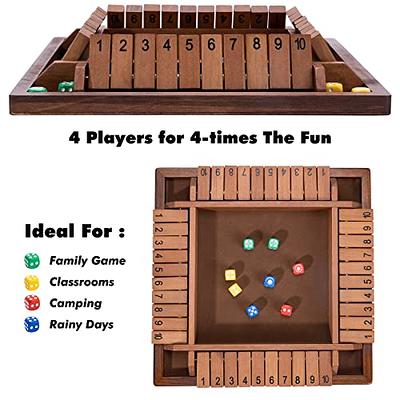 Shut The Box Game Wooden 1-4 Player,12-Inch Large Size Wooden Board Dice  Game, Classic Learn Math Game with 8 Dice 4 Colors. - Yahoo Shopping