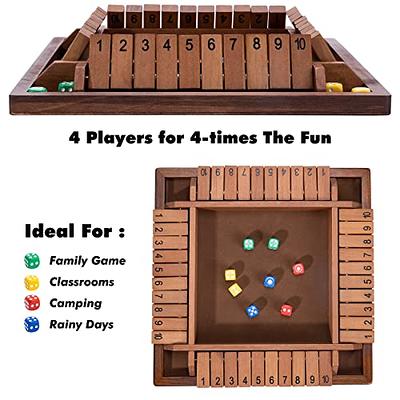 AMEROUS Shut The Box Dice Table Math Game Wood