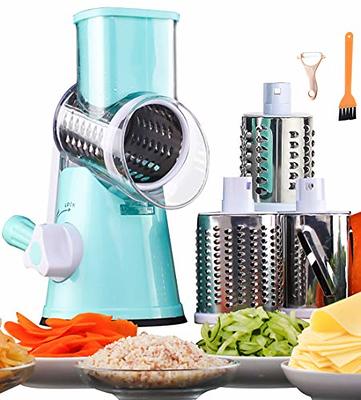 Rotary cheese Grater Shredder with handle 3 in 1 Nut grinder Chopper round  Tumbling box Mandoline slicer Vegetables slicers, Green - Yahoo Shopping