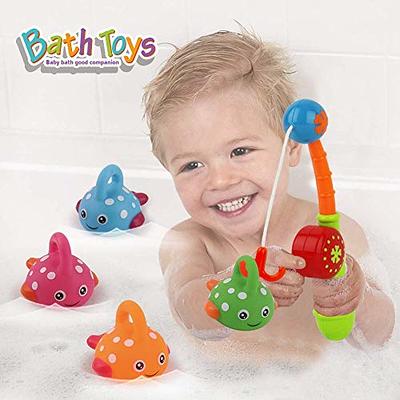 Bath Toys Magnetic Fishing games Baby Bath toys Wind-up Swimming Whale toys  Floating pool Tub toys for toddlers 18 months and older girls and boys