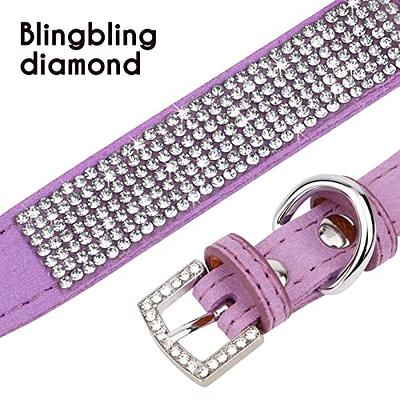 Rhinestone Dog Collar Diamond Bling Suede Cute Soft Sparkling